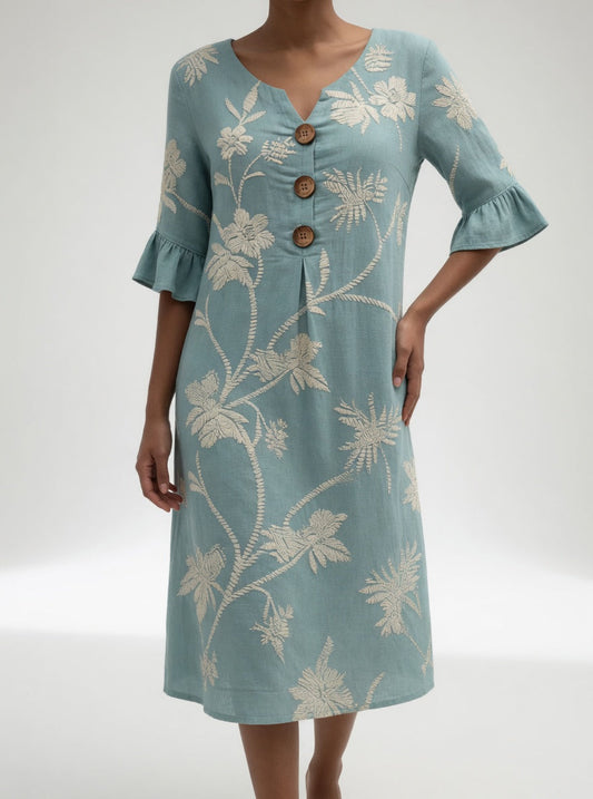 Lénora™ — Robe mi-longue florale liberté estivale