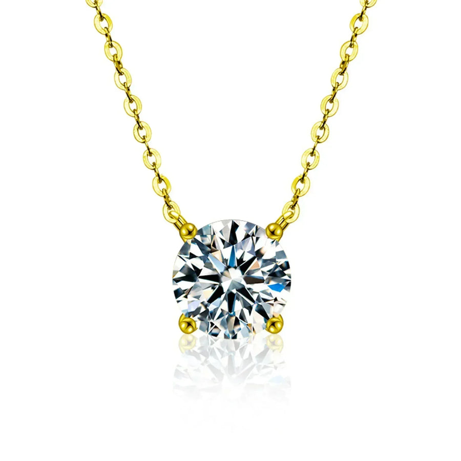 Collier en argent sterling plaqué or avec zircon